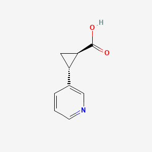 molecular formula C9H9NO2 B1372665 (1R,2R)-2-(吡啶-3-基)环丙烷-1-羧酸 CAS No. 731811-50-0