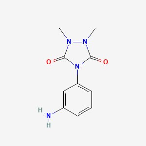 molecular formula C10H12N4O2 B1372667 4-(3-氨基苯基)-1,2-二甲基-1,2,4-三唑烷-3,5-二酮 CAS No. 1160263-99-9