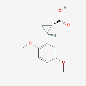 molecular formula C12H14O4 B1372675 (1S,2R)-2-(2,5-二甲氧基苯基)环丙烷-1-羧酸 CAS No. 1430328-71-4