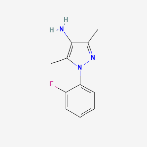 molecular formula C11H12FN3 B1372684 1-(2-氟苯基)-3,5-二甲基-1H-吡唑-4-胺 CAS No. 1153040-55-1