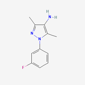 molecular formula C11H12FN3 B1372685 1-(3-氟苯基)-3,5-二甲基-1H-吡唑-4-胺 CAS No. 1176581-36-4