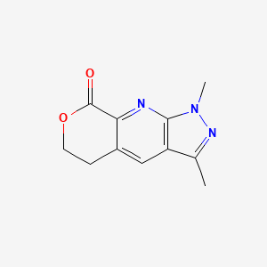 molecular formula C11H11N3O2 B1372694 1,3-二甲基-5,6-二氢吡喃并[3,4-b]吡唑并[4,3-e]吡啶-8(1H)-酮 CAS No. 1114822-67-1