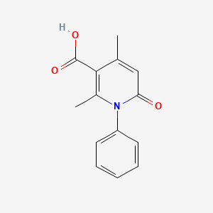 molecular formula C14H13NO3 B1372697 2,4-二甲基-6-氧代-1-苯基-1,6-二氢吡啶-3-羧酸 CAS No. 70506-54-6