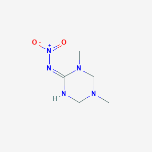 molecular formula C5H11N5O2 B13727014 (NZ)-N-(1,5-dimethyl-1,3,5-triazinan-2-ylidene)nitramide 