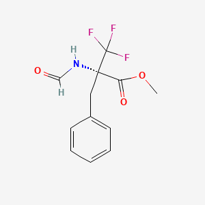 molecular formula C12H12F3NO3 B13727029 Methyl N-formyl-a-(trifluoromethyl)phenylalaninate 