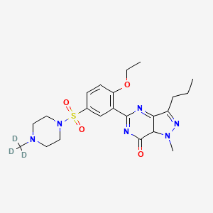 molecular formula C22H30N6O4S B13727041 5-[2-ethoxy-5-[4-(trideuteriomethyl)piperazin-1-yl]sulfonylphenyl]-1-methyl-3-propyl-7aH-pyrazolo[4,3-d]pyrimidin-7-one 