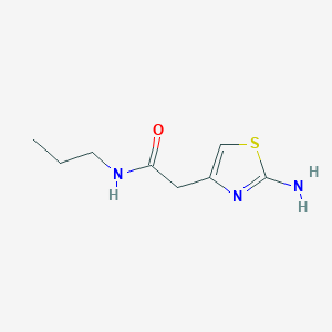 molecular formula C8H13N3OS B1372716 2-(2-amino-1,3-thiazol-4-yl)-N-propylacetamide CAS No. 1019108-37-2