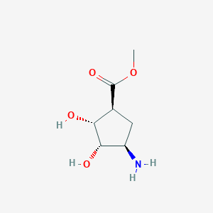 molecular formula C7H13NO4 B13727182 methyl (1S,2R,3S,4R)-4-amino-2,3-dihydroxycyclopentane-1-carboxylate 