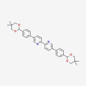 molecular formula C34H36N2O4 B13727190 5,5'-Bis(4-(5,5-dimethyl-1,3-dioxan-2-yl)phenyl)-2,2'-bipyridine 