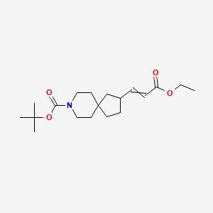 molecular formula C19H31NO4 B13727238 Tert-butyl 2-(3-ethoxy-3-oxoprop-1-en-1-yl)-8-azaspiro[4.5]decane-8-carboxylate 