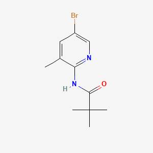 molecular formula C11H15BrN2O B1372732 N-(5-Bromo-3-methylpyridin-2-yl)pivalamide CAS No. 446299-84-9