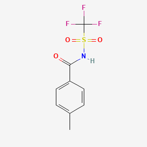 molecular formula C9H8F3NO3S B13727344 4-Methyl-N-(trifluoromethanesulfonyl)benzamide CAS No. 343337-70-2