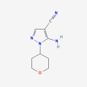 B1372735 5-amino-1-(tetrahydro-2H-pyran-4-yl)-1H-pyrazole-4-carbonitrile CAS No. 1082745-49-0