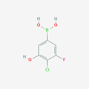 molecular formula C6H5BClFO3 B13727427 (4-Chloro-3-fluoro-5-hydroxyphenyl)boronic acid 