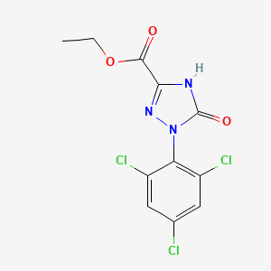 molecular formula C11H8Cl3N3O3 B13727496 Ethyl 1-(2,4,6-trichlorophenyl)-2,5-dihydro-5-oxo-1H-1,2,4-triazole-3-carboxylate 