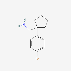 molecular formula C12H16BrN B1372763 [1-(4-溴苯基)环戊基]甲胺 CAS No. 626603-31-4