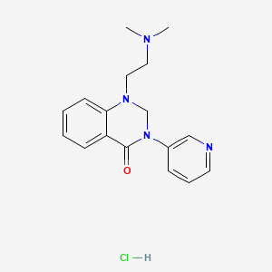 molecular formula C17H21ClN4O B13727649 4(1H)-Quinazolinone, 2,3-dihydro-1-(2-(dimethylamino)ethyl)-2-(3-pyridyl)-, hydrochloride CAS No. 3519-93-5