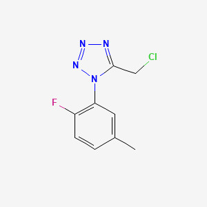molecular formula C9H8ClFN4 B1372787 5-(氯甲基)-1-(2-氟-5-甲基苯基)-1H-1,2,3,4-四唑 CAS No. 1094328-54-7