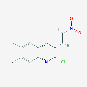 molecular formula C13H11ClN2O2 B13727882 E-2-Chloro-6,7-dimethyl-3-(2-nitro)vinylquinoline 