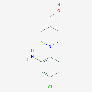 molecular formula C12H17ClN2O B1372789 [1-(2-Amino-4-chlorophenyl)piperidin-4-yl]methanol CAS No. 1094389-23-7