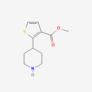 molecular formula C11H15NO2S B13727919 Methyl 2-(piperidin-4-yl)thiophene-3-carboxylate 