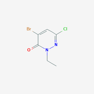 molecular formula C6H6BrClN2O B13727981 4-Bromo-6-chloro-2-ethylpyridazin-3(2H)-one 