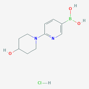 molecular formula C10H16BClN2O3 B13728019 (6-(4-Hydroxypiperidin-1-yl)pyridin-3-yl)boronic acid hydrochloride 