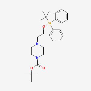 molecular formula C27H40N2O3Si B13728067 4-[2-(Tert-butyl-diphenyl-silanyloxy)-ethyl]-piperazine-1-carboxylic acid tert-butyl ester 