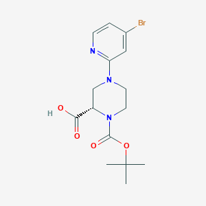 molecular formula C15H20BrN3O4 B13728089 (S)-4-(4-Bromopyridin-2-yl)-1-(tert-butoxycarbonyl)-piperazine-2-carboxylic acid 