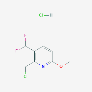 molecular formula C8H9Cl2F2NO B13728124 2-(Chloromethyl)-3-(difluoromethyl)-6-methoxypyridine Hydrochloride 