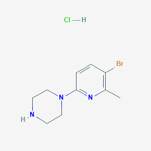 molecular formula C10H15BrClN3 B1372813 1-(5-Bromo-6-methylpyridin-2-yl)piperazine hydrochloride CAS No. 1187386-04-4