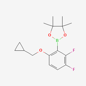 molecular formula C16H21BF2O3 B13728167 2-[6-(Cyclopropylmethoxy)-2,3-difluoro-phenyl]-4,4,5,5-tetramethyl-1,3,2-dioxaborolane 