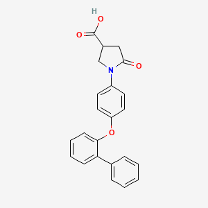 molecular formula C23H19NO4 B1372817 Acide 1-[4-(biphényl-2-yloxy)phényl]-5-oxopyrrolidine-3-carboxylique CAS No. 899762-63-1