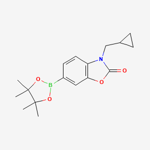 molecular formula C17H22BNO4 B13728171 3-(Cyclopropylmethyl)-6-(4,4,5,5-tetramethyl-1,3,2-dioxaborolan-2-yl)benzo[d]oxazol-2(3H)-one 