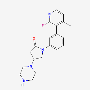 molecular formula C20H23FN4O B13728269 1-(3-(2-Fluoro-4-methylpyridin-3-yl)phenyl)-4-(piperazin-1-yl)pyrrolidin-2-one 