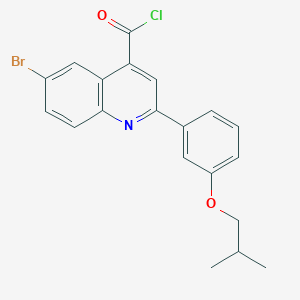 molecular formula C20H17BrClNO2 B1372830 6-溴-2-(3-异丁氧基苯基)喹啉-4-羰基氯 CAS No. 1160253-13-3