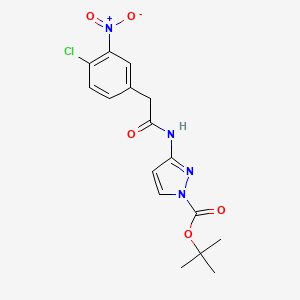 molecular formula C16H17ClN4O5 B13728301 N-(1-Boc-3-pyrazolyl)-2-(4-chloro-3-nitrophenyl)acetamide 