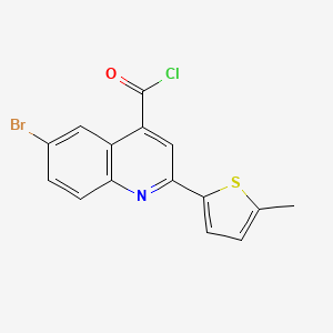 molecular formula C15H9BrClNOS B1372831 6-溴-2-(5-甲基-2-噻吩基)喹啉-4-羰基氯 CAS No. 1160253-03-1