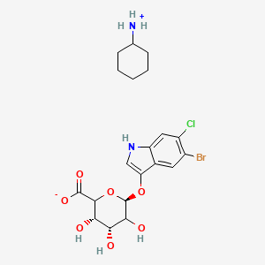 molecular formula C20H26BrClN2O7 B13728324 5-Bromo-6-chloro-3-indolyl |A-D-glucuronide cyclohexylammonium salt 