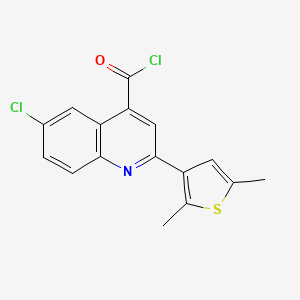 molecular formula C16H11Cl2NOS B1372836 6-氯-2-(2,5-二甲基-3-噻吩基)喹啉-4-甲酰氯 CAS No. 1160263-05-7