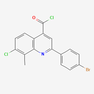 molecular formula C17H10BrCl2NO B1372837 2-(4-溴苯基)-7-氯-8-甲基喹啉-4-羰基氯 CAS No. 1160263-62-6