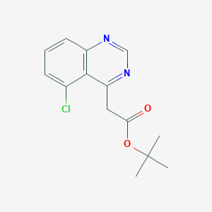 molecular formula C14H15ClN2O2 B13728373 tert-Butyl 5-Chloroquinazoline-4-acetate 