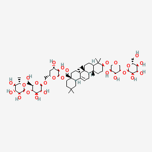 [(2S,3R,4S,6S)-6-[[(2R,3R,4R,5S,6R)-3,4-dihydroxy-6-(hydroxymethyl)-5-[(2S,3R,4R,5R,6S)-3,4,5-trihydroxy-6-methyloxan-2-yl]oxyoxan-2-yl]oxymethyl]-3,4-dihydroxyoxan-2-yl] (4aS,6aR,6aS,6bR,8aR,10S,12aR,14bS)-10-[(2S,3R,4R,5S)-3,4-dihydroxy-5-[(2S,3R,4S,5S,6R)-3,4,5-trihydroxy-6-(hydroxymethyl)oxan-2-yl]oxyoxan-2-yl]oxy-2,2,6a,6b,9,9,12a-heptamethyl-1,3,4,5,6,6a,7,8,8a,10,11,12,13,14b-tetradecahydropicene-4a-carboxylate