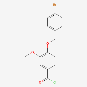 molecular formula C15H12BrClO3 B1372842 4-[(4-溴苄基)氧基]-3-甲氧基苯甲酰氯 CAS No. 1160249-68-2
