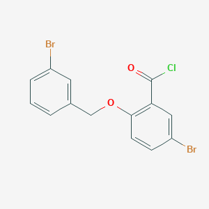 molecular formula C14H9Br2ClO2 B1372844 5-溴-2-[(3-溴苄氧基)苯甲酰]氯 CAS No. 1160249-97-7