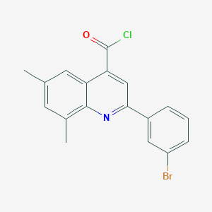 molecular formula C18H13BrClNO B1372846 2-(3-溴苯基)-6,8-二甲基喹啉-4-甲酰氯 CAS No. 1160262-79-2