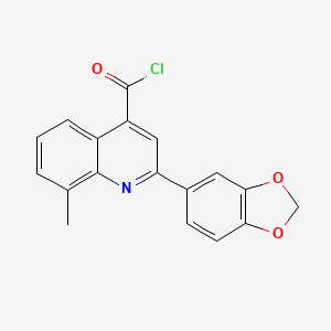 molecular formula C18H12ClNO3 B1372848 2-(1,3-苯并二氧杂环-5-基)-8-甲基喹啉-4-甲酰氯 CAS No. 1160254-75-0