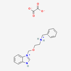 molecular formula C19H21N3O5 B13728489 1-((2-(Benzylamino)ethoxy)methyl)-benzimidazole oxalate CAS No. 34703-80-5