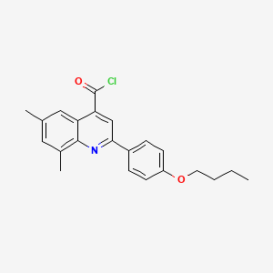 molecular formula C22H22ClNO2 B1372849 2-(4-丁氧基苯基)-6,8-二甲基喹啉-4-羰基氯 CAS No. 1160262-93-0