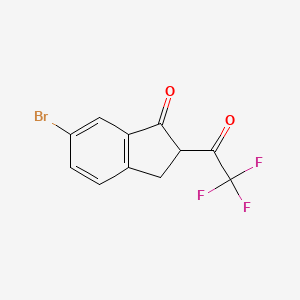 molecular formula C11H6BrF3O2 B13728527 6-Bromo-2-trifluoroacetyl-1-indanone 